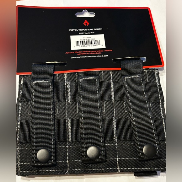 Advance Warrior Solutions Triple Magazine Pouch for Pistols - Black NWOT - Picture 1 of 5